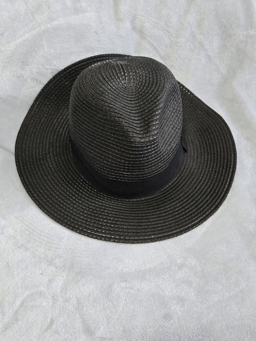 🟢 Classic Black Straw Fedora Sun Hat